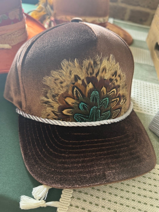 Velvet Bronze Feather Trucker